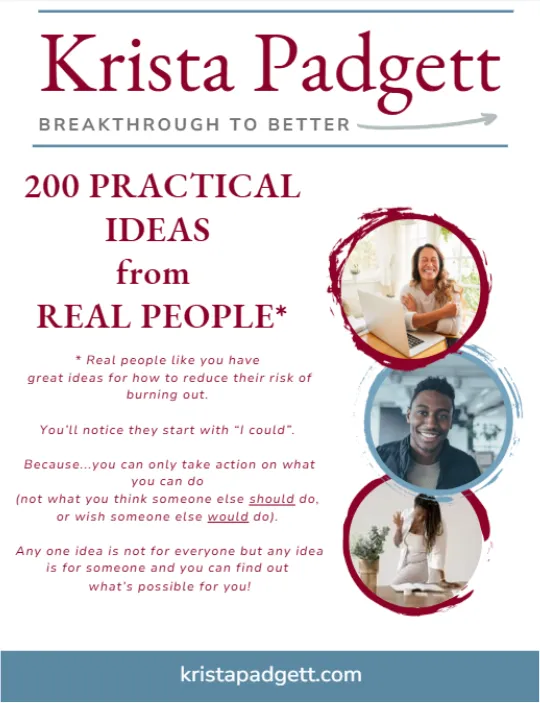 200 Ideas for Avoiding Burnout resource guide cover