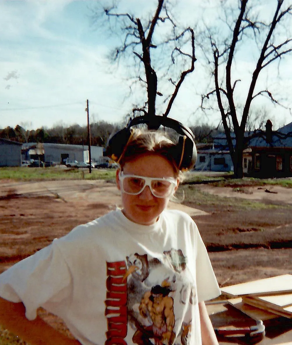 Krista at Habitat for Humanity in 1998